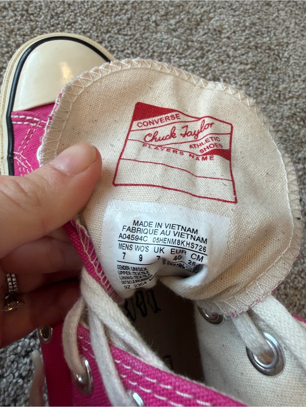 Women’s Converse Chuck Taylor All Star Pink High Top Sneakers- Size 9 - Picture 6 of 6